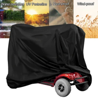 Black 190D Oxford Fabric Rain Protector Dust Dirt Snow Rain Sun Rays Mobility Scooter Cover Waterproof Wheelchair Storage Cover