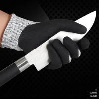 5 Level Cut-resistant Work Glove Hand Protection HPPE Nitrile Coating Glass Heavy Duty Garden Stab-Proof Gloves For Cutting