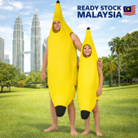 (Ready Stock) Fruit Jumpsuit Props, Yellow Novelty Banana Cosplay Costume, Funny Banana Suit Adult K