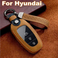 For Hyundai Sonata Nexo DN8 Santa Fe Tucson NX4 Staria Ioniq 5 Atos Solaris Car Key Case Cover Fob Shell Holder Accessories