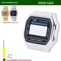 เคสโลหะอัพเกรด A168 สำหรับนาฬิกา Casio A168W A168WA-1 ตัวเรือนสแตนเลสแบบดัดแปลง + เลนส์กระจกมิเนอรัล