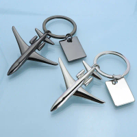 Creative 3D Airplane Keychain Aviation Gift Airplane Gift Pendant Engraved Keychain Promotional Souv