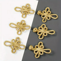 10PCS Gold Wire Chinese Cheongsam Button Dragonfly Knot Fastener Closures
