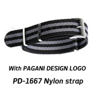 2021 Fashion PAGANI DESIGN PD1667 007 Watches men Original NATO watch strap Silicone/Stainless strap 20mm