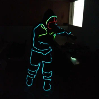 Wecool wholesale price EL wire glowing costumes suit for dj stage dancing performance