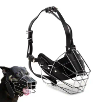 Pet Muzzle Dog Muzzle Wire Basket Dog Mouth Cover Mouth Mesh Dog Muzzle Breathable Metal Basket Anti Bite and bark dog muzzles