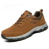 Original Men's Hiking Shoes Suede Leather Sneakers Man Outdoor Climbing Hunting Shoes Plus Size 49 Lace-up Hiking Boot Men Shoes