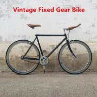 Vintage Bike 52cm Frame Single Speed 700C Fixed Gear Track Bicycle With Gooseneck Stem Fixie Daily Commute Cycling