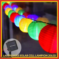 TERSEDIA Lampu Hias Taman Solar Cell Tenaga Surya Matahari 20LED 5M Model Lampion Multi Warna Raindr