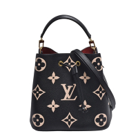 LV Louis Vuitton路易威登 M45497經典NÉONOÉ MM Empreinte壓花牛皮手提/斜背水桶包(黑色)