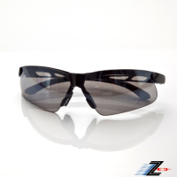 【Z-POLS】舒適運動型系列 質感亮黑框搭配電鍍鏡面黑帥氣運動太陽眼鏡