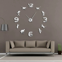Jam dinding jumbo jam dinding unik giant pajangan ruang tamu asthetic acrylic stainless Portabel Sil