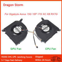 New Laptop CPU Fan For Gigabyte AERO15 15G 15P 17P 17G XC XB RX7G Rx5G RP77 RP75W PLB07010S12HH DC12V 0.50A 4Pin GPU Cooling Fan