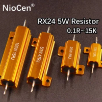 （2PCS）5W RX24 Aluminum Power Metal Shell Case Wirewound Resistor 0.1 ~ 15K 0.5 1 2 5 6 8 10 20 50 100 120 200 300 1K 5K 10K ohm