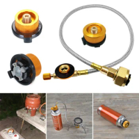Outdoor Camping Gas Stove Propane Refill Adapter Burner LPG Flat Cylinder tank Coupler Container Adapter Save Durable Metal Tube