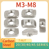 M3 M4 M5 M6 M8 T-nut Hammer Head T Nut Connector Nickel Plated Carbon Steel For 20/30/40/45 Series Aluminium Profile