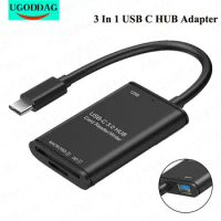 3 In 1 USB C HUB To Micro SD/TF Card Reader Adapter For Macbook Laptop Samsung Huawei P50 iPad Pro Type C USB 3.0 PC Converter