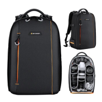 K&amp;F CONCEPT Camera Backpack Waterproof Camera Bag 18L Capacity with 15.6-inch Laptop Compartment Tripod Holder for Photographer