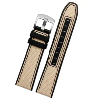HAODEE 22mm Canvas Rubber Watch Strap Men Wrist Band Bracelet For Tissot Series Soft Watchbands