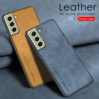 Luxury Lambskin Leather Case For Samsung Galaxy S21 Ultra S 21 Plus S20 FE S21Ultra 5G Protection Silicone Bumper Cover Fundas