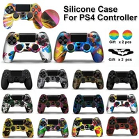 Silicone Case For PS4 Controller Cover For dualshock 4 Gamepad joystick Skin For PS4 Accesorios 2 thumbsticks Grips Caps