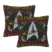 Square pillow Set of 2 Star Trek New Generation Starfleet Academy Christmas Unique Outdoor camping Soft Children's room Funny