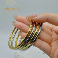Vòng trơn titan mạ vàng 18k