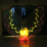 Super Belly Dance LED Isis Wings 36 Colors Optional Changeable Stage Performance Dancewear Butterfly Costume Wings