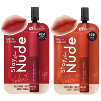 Smooto Stay More Nude Velvet Lip ลิปเนื้อกำมะหยี่ มีให้เลือก2สี (1ซอง)