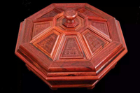老撾大紅酸枝木雕果盤 糖果盒干果盤木質工藝品禮品擺件1入
