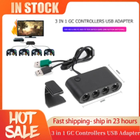 4 Ports Game Converter for GameCube GC Controller USB Adapter for Wii U and PC and Fit for Swtich Game One-button Switching