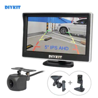 DIYKIT 5inch IPS AHD Monitor 1280x720P HD 170 Degree Starlight Night Vision Backup Camera Vehicle Reverse for Car SUV MPV RV