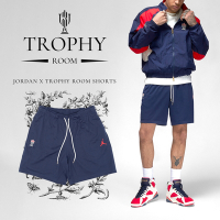 Nike 短褲 Jordan x Trophy Room Shorts 男款 藍 紅 球褲 網眼 喬丹 聯名款 DX5648-410
