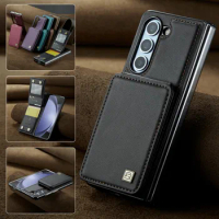 Shockproof Case For Samsung Galaxy Z Fold5 5G Luxury Armor Leather Card Slot Back Cover For Galaxy Z Fold 5 Case Z Fold5 Funda