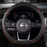 Car Steering Wheel Cover For Nissan X-Trail Qashqai March Serena Micra Kicks 2017-2019 2023 Altima Teana 2019 Auto Accessories
