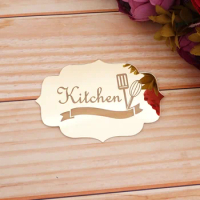 Oval Shape Sign of Kitchen Wall Sticker Door Sticker Art Mirror Indicator Custom Personalized Home Decor 14*10cm 20*15cm