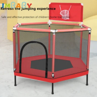 Trampoline for Children Exercise Trampoline with Protective Net Equipped Indoor Sports Entertainment Support 120 KG