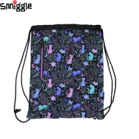 Australia Smiggle Original Children Drawstring Bag Girls Backpack Beautiful Black Starry Cat School Tote Bag 16 Inch Kids Bags