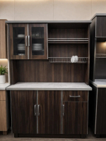 (GY 5747) Three door dry kitchen cabinet ( brown )