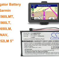 Cameron Sino 1250mAh GPS, Navigator Battery for Garmin Dezl 560LMT, Dezl 560LT, Dezl 650LM, SAT NAV, nuvi 52LM 5''