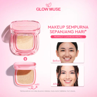 Glad2Glow Perfect Cover Cushion Tahan air anti pengelupasan efek matte pengaturan tahan lama  highli