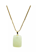LITZ [SPECIAL] LITZ 18K Jade Pendant With 14K Gold Plated 925 Silver Chain JP008