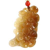【JA-ME】天然和田玉新疆料且末糖花開富貴玉墜(618/買就送/禮物/現貨)