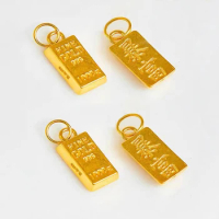 MIQIAO Real 24K Gold AU999 Pendant Necklace Luxury Gold Bricks Pure AU750 Chain Fine Jewelry Gifts for Women