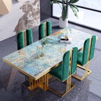 Salon Marble Dining Table Coffee Hotel Garden Dressing Kitchen Dining Table Conference Luxury Mesa Comedor Balcony Furniture