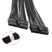 1Pcs Black 32cm ATX 24Pin 1 To 2 Port Power Supply Extension Cable PSU Male To Female Splitter 24PIN Extension Cable