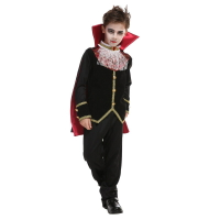 萬聖節兒童吸血鬼演出服裝男童派對角色扮演衣服披風吸血鬼小公爵