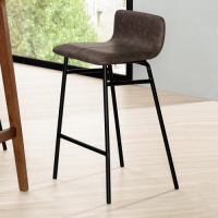 Boden-史康納工業風皮革吧台椅/吧檯椅/高腳椅(低)(二入組合)-40x46x80cm