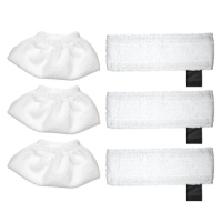 Cloth Set Mopping Pads for Karcher SC2/SC3/SC4/SC5 Mopping Cloth Accessories (3 Rag Nozzle Covers 3 Microfiber Mopping Pads)