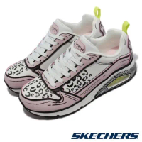 Skechers 休閒鞋 Uno-Leopard Leaps 女鞋 氣墊 2D 白 粉紅 155367WLPK